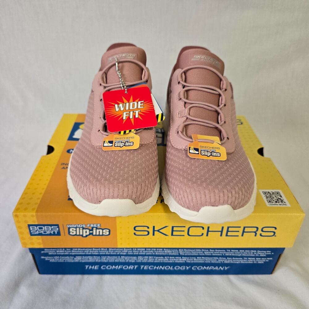 Skechers Bobs Sport Squad Chaos Sneakers Women's 8 Wide Slip In - On Pink Blush